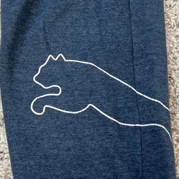 Puma Men’s Cotton Joggers Pants Pockets Logo Graphic Print Blue Medium Casual - Picture 5 of 6